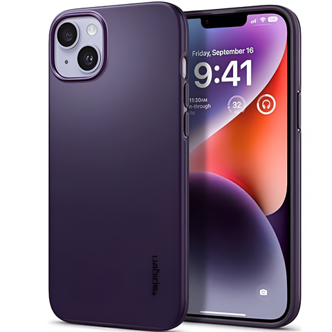 Deep Purple Thin Fit (TPU + Poly Carbonate) case for Apple Iphone 15 Plus