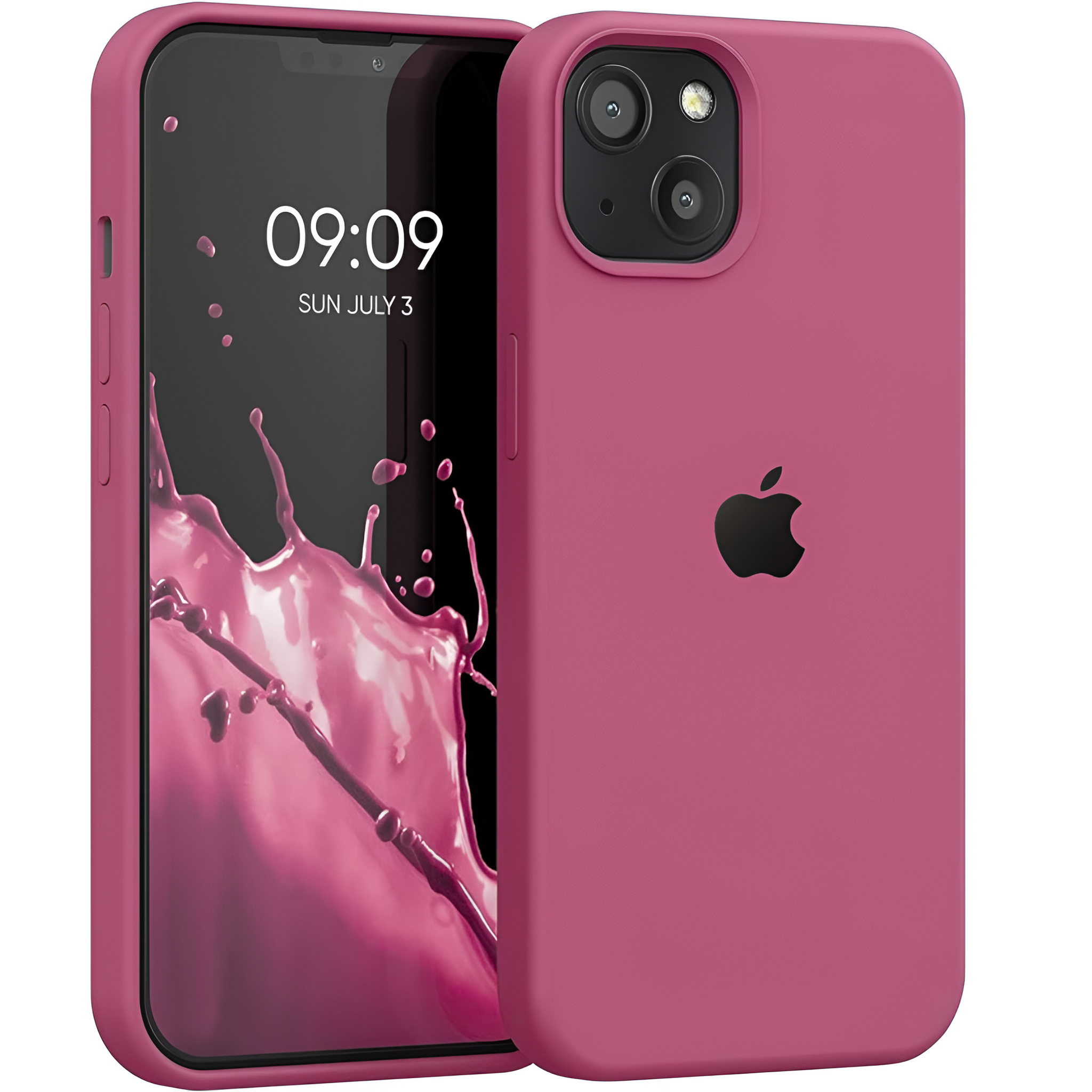 Dark Pink Original Silicone case for Apple iphone 14 Plus The Hatke