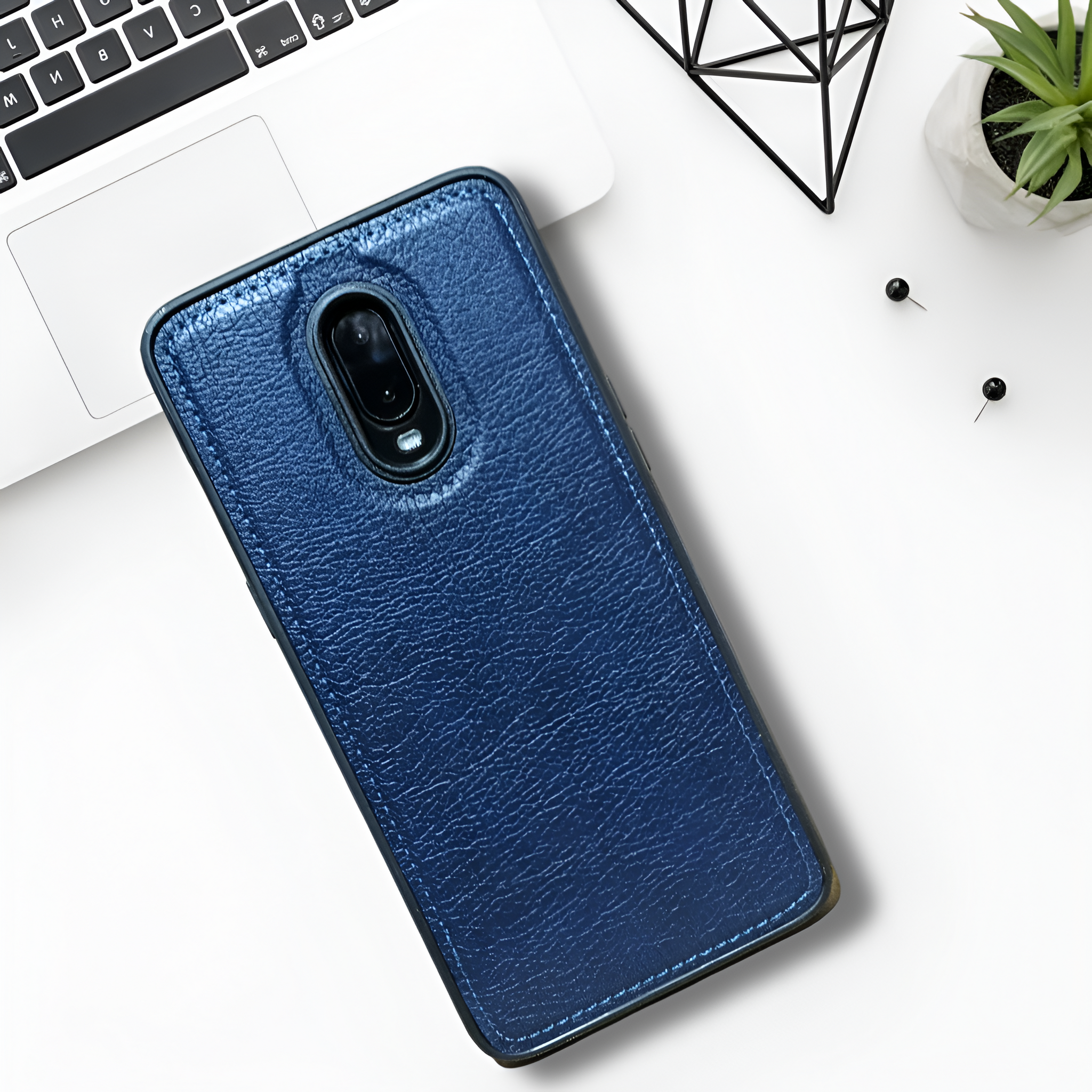 Puloka Dark Blue Leather Case for Oneplus 7