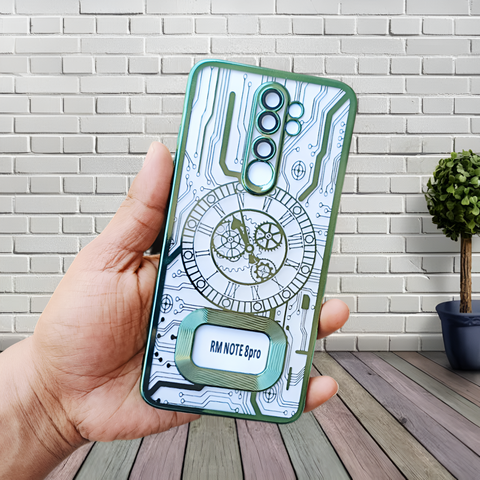 Green Watch Machine Logo Cut Transparent Case for Redmi Note 8 Pro
