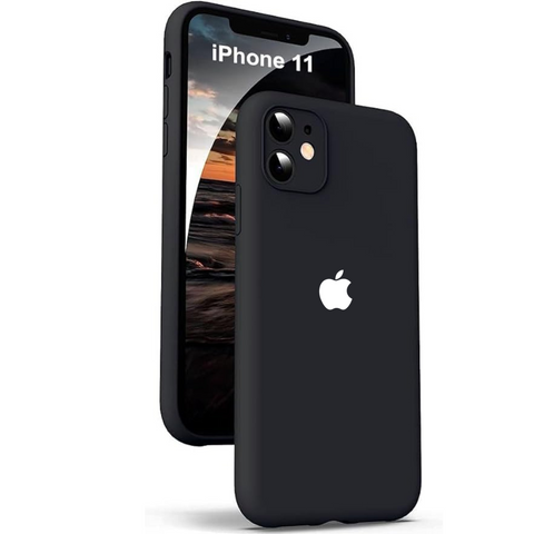 Black Original Camera Safe Silicone case for Apple iphone 11