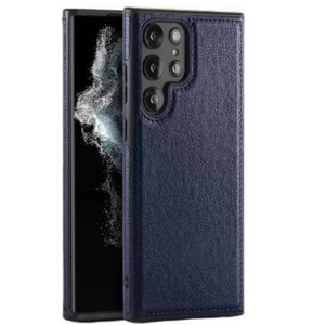 Puloka Dark Blue Leather Case for Samsung S22 Ultra