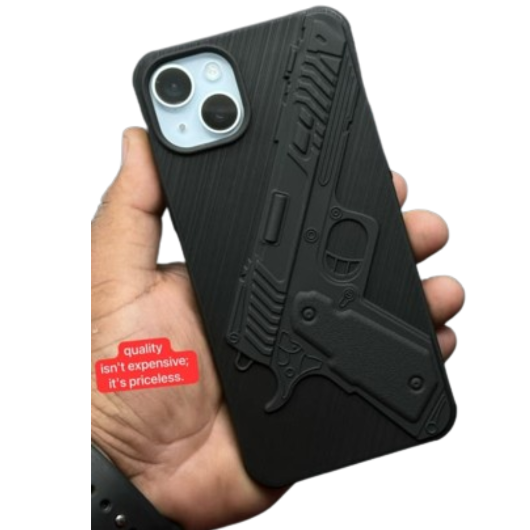 Gun Design Silicone case for Apple iphone 15 Plus – The Hatke Gun Design Silicone case for Apple iphone 15 Plus – The Hatke