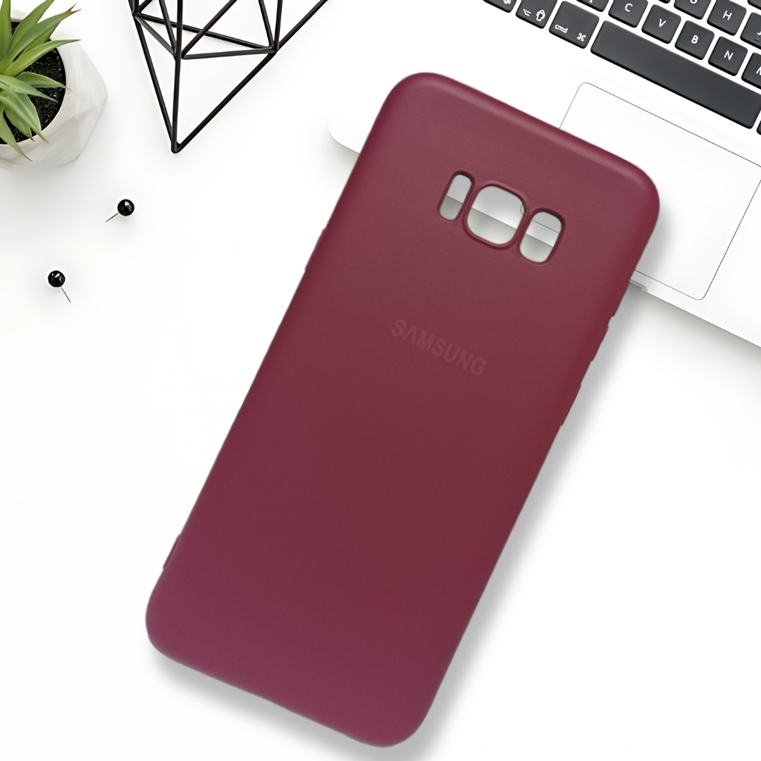 Dark Pink Camera Original Silicone Case for Samsung S8 Plus