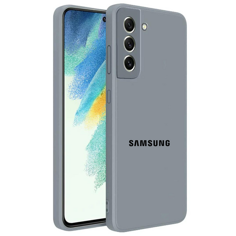 Light Grey Original Camera Safe Silicone case for Samsung S21 FE