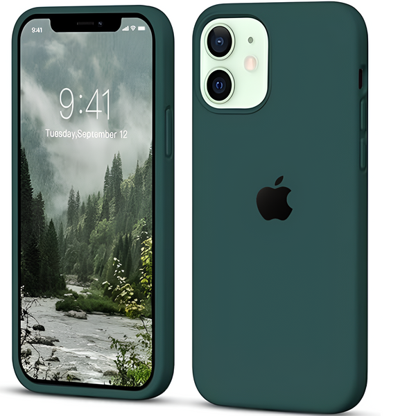 Dark Green Original Silicone case for Apple iphone 12