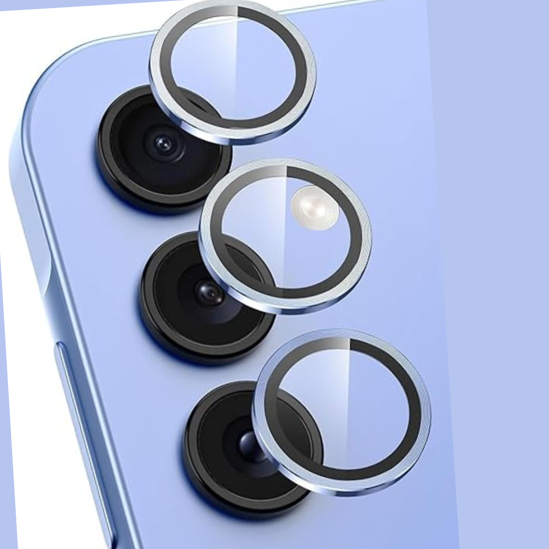 Sierra Blue Metallic camera ring lens guard for Samsung M55 – The Hatke