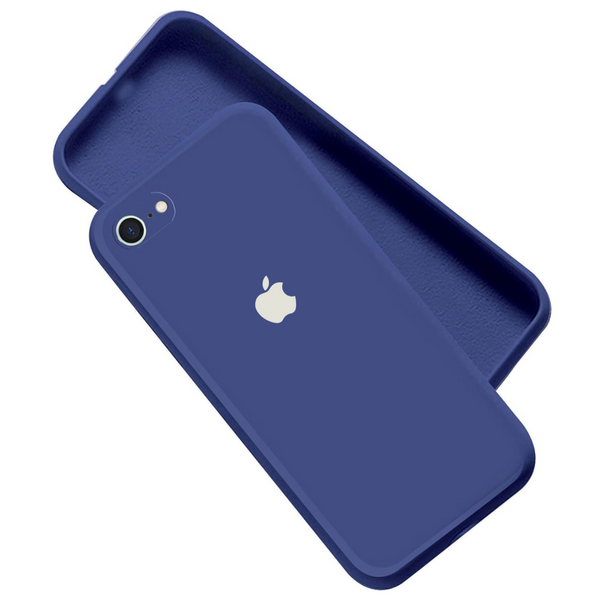 Dark Blue Original Camera Silicone Case for Apple Iphone 8