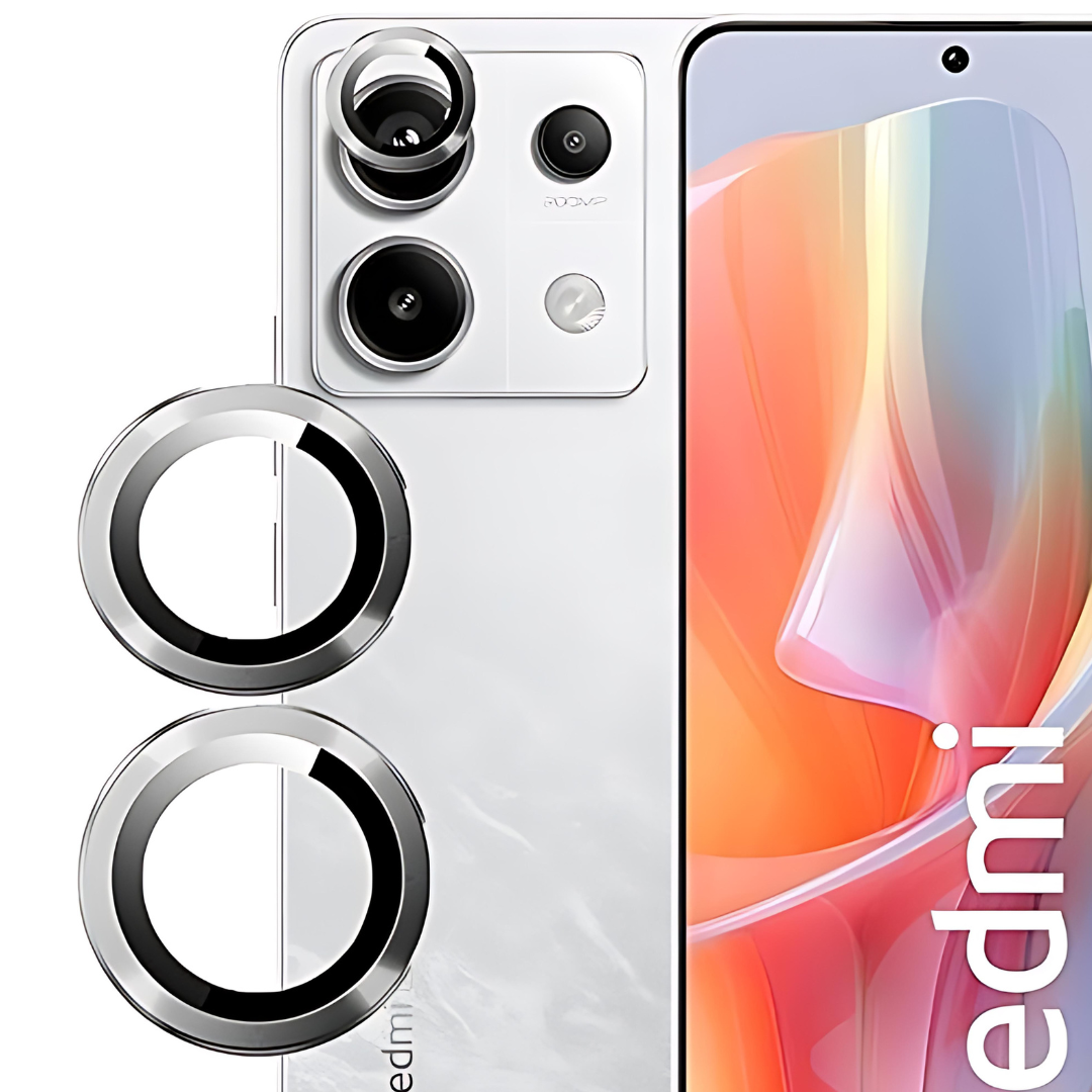 Silver Metallic camera ring lens guard for Redmi Note 13 Pro