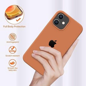 Brown Original Silicone case for Apple iphone 12