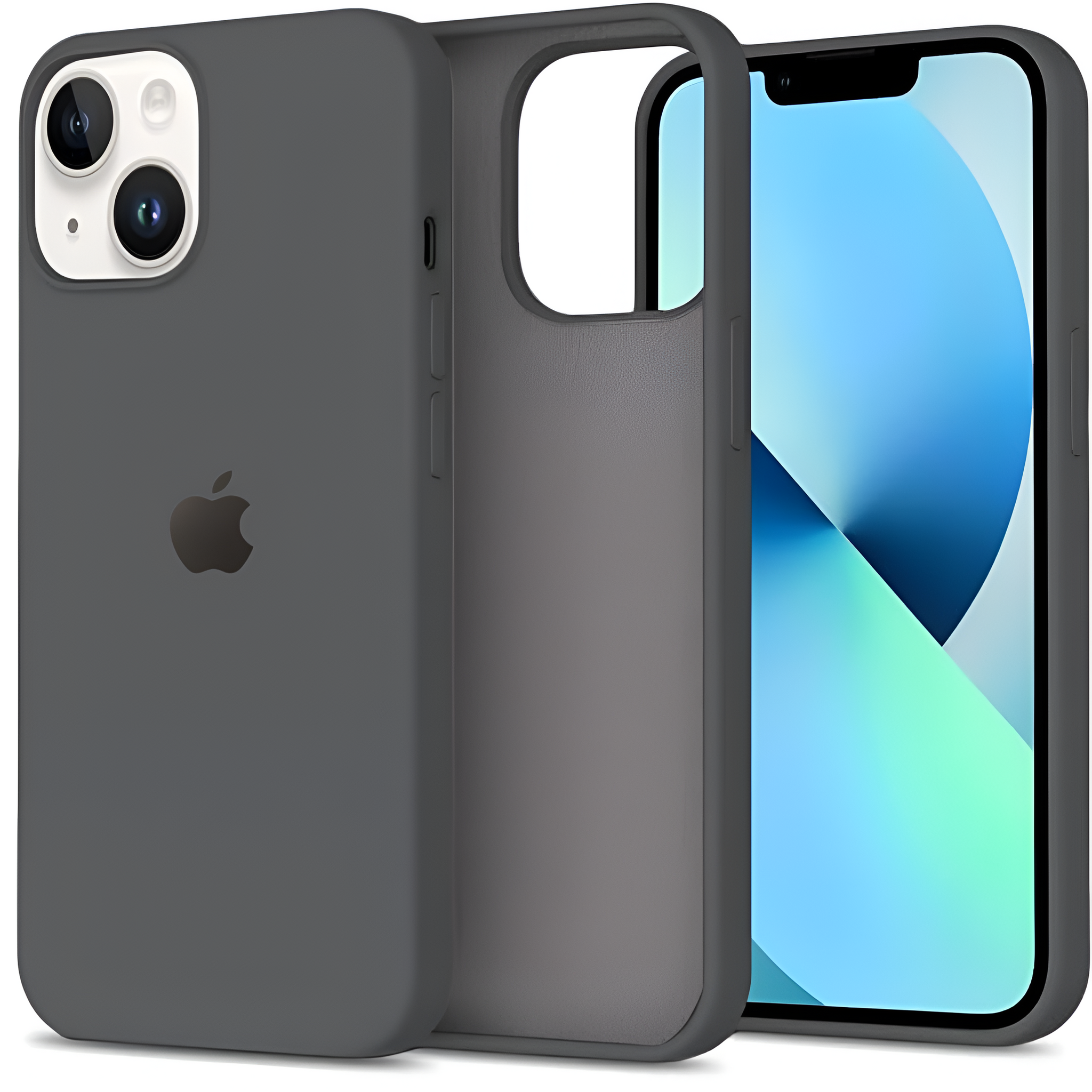 Grey Original Silicone case for Apple Iphone 15 Plus