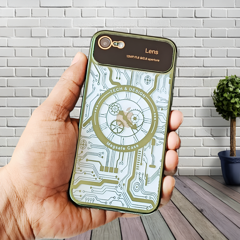 Green Watch Machine Logo Cut Transparent Case for Apple Iphone 8