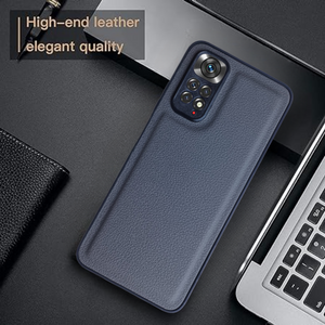 Raised Edges Grey Leather Case for Redmi Note 11