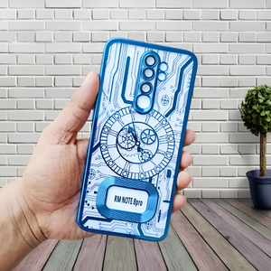 Blue Watch Machine Logo Cut Transparent Case for Redmi Note 8 Pro