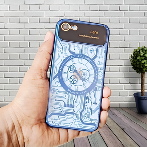 Blue Watch Machine Logo Cut Transparent Case for Apple Iphone SE 2
