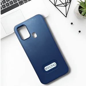 Dark Blue Logo Cut Candy Silicone Case for Samsung M31