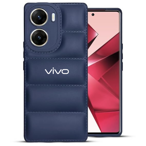 Dark Blue Puffon silicone case for Vivo V29E 5G