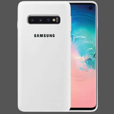 White Original Silicone case for Samsung S10 Plus