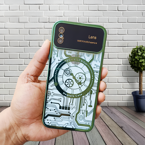Green Watch Machine Logo Cut Transparent Case for Apple Iphone X/Xs