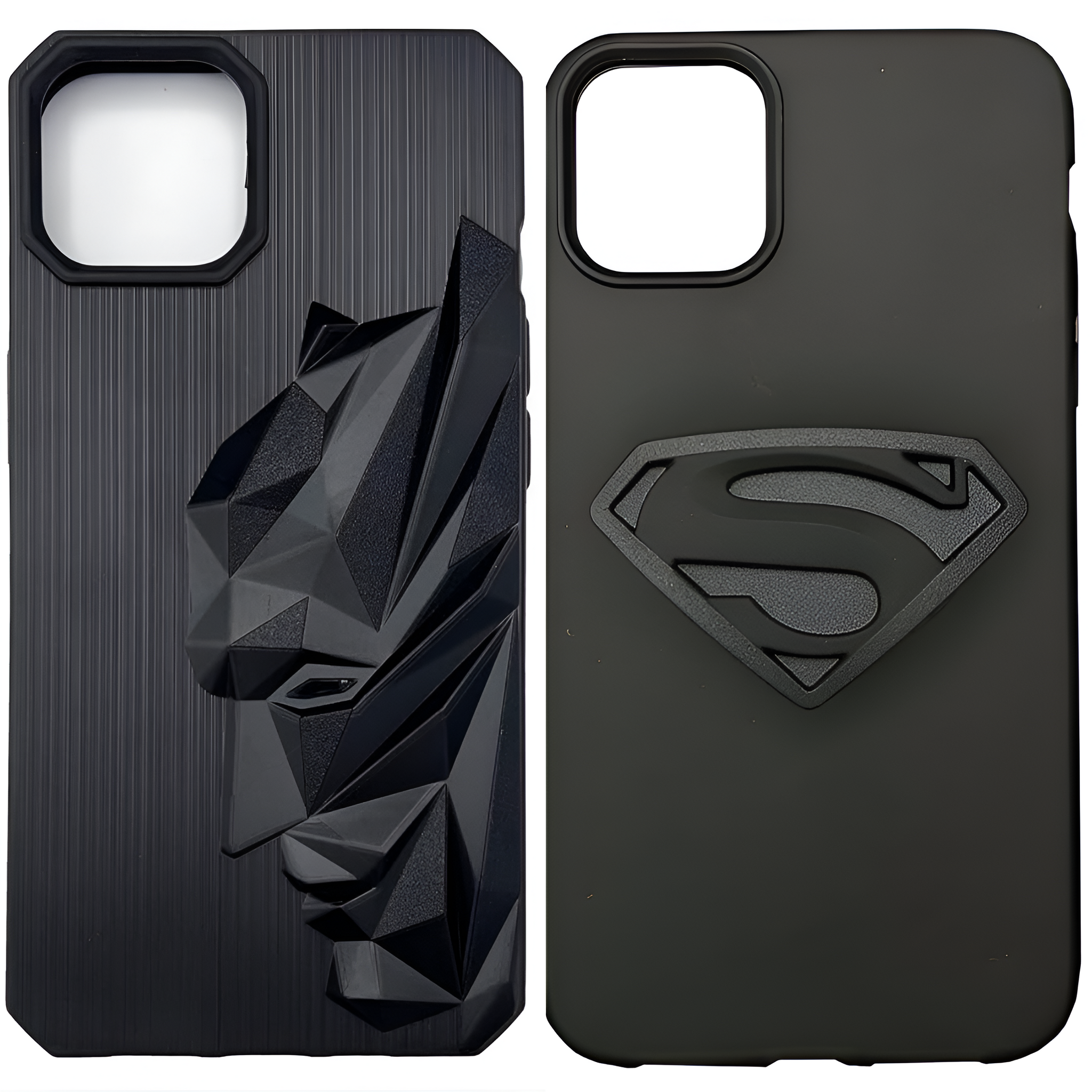 Superhero Engraved(COMBO)(B+S) logo silicon Case for Apple Iphone 13