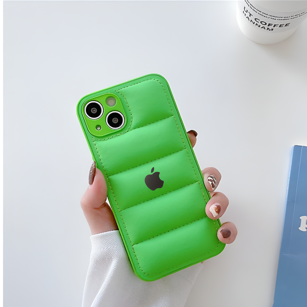 Light Green Puffon silicone case for Apple iPhone 15 Plus