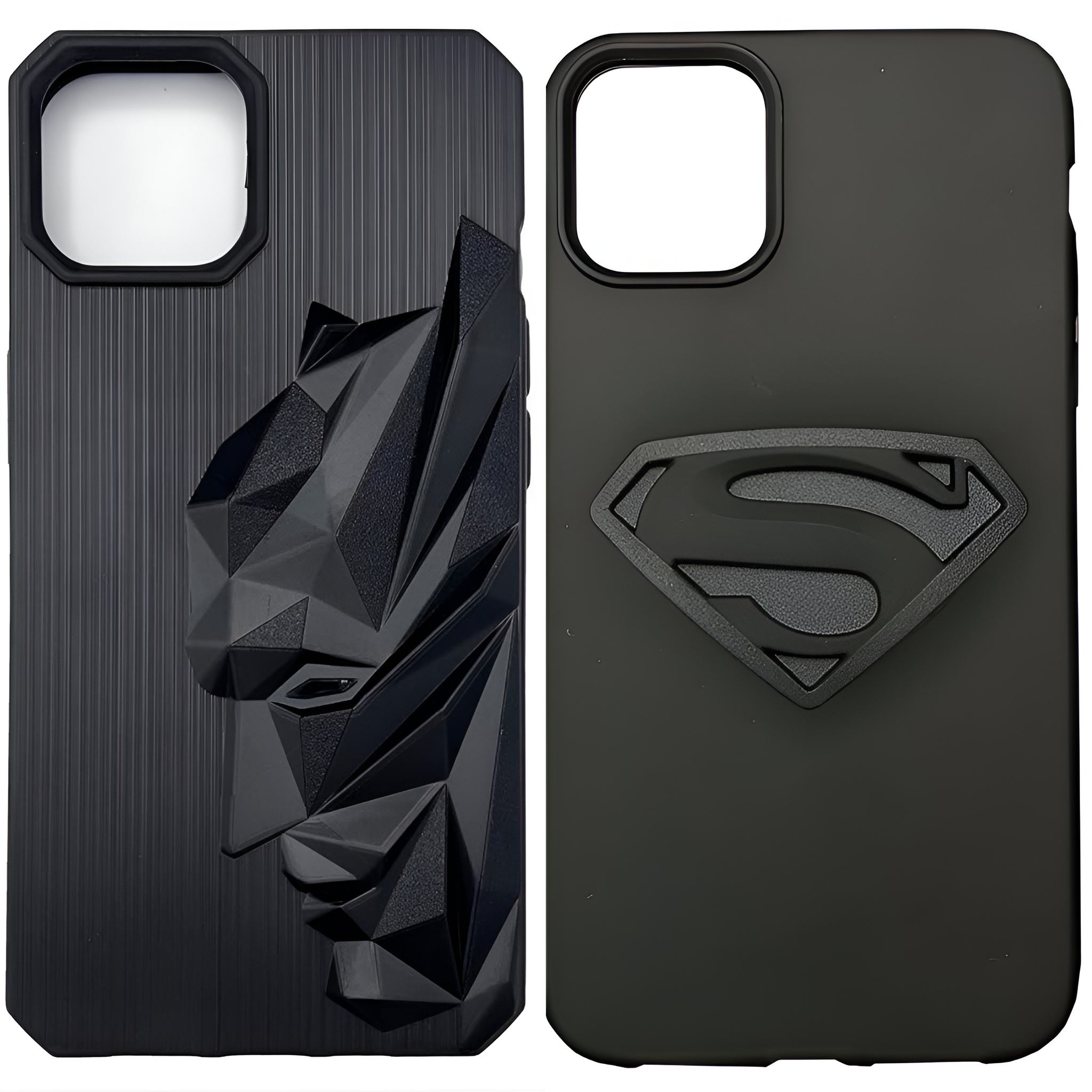 Superhero Engraved(COMBO)(B+S) logo silicon Case for Apple Iphone 11