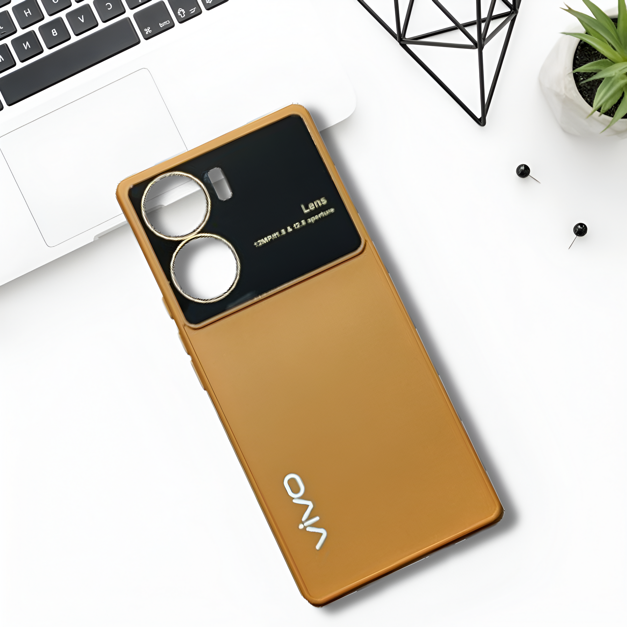 Spoov Luxury Brown Silicone Case for Vivo V29E