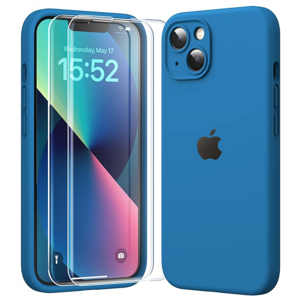 Cosmic Blue Original Camera Safe Silicone case for Apple iphone 15