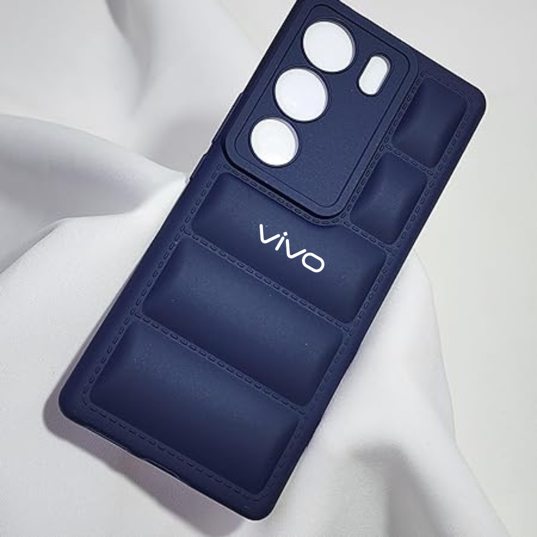 Dark Blue Puffon silicone case for Vivo V29 5G