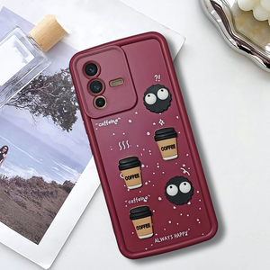 Mehroon COFFEE (ALWAYS HAPPY) Silicone case for Vivo V23