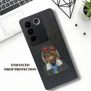 Black leather Black Red Cap Camera Ornamented for Vivo V27