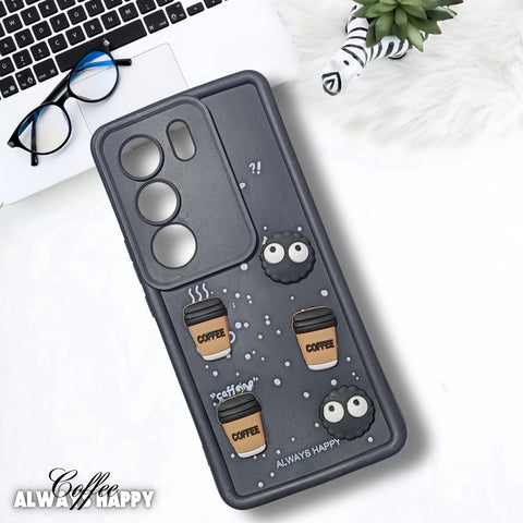 Black COFFEE (ALWAYS HAPPY) Silicone case for Vivo V29