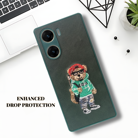 Green leather Guitar Camera Ornamented for Vivo V29E