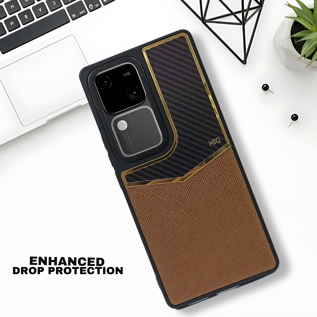 GoldAura Brown Case for Vivo V30 Pro