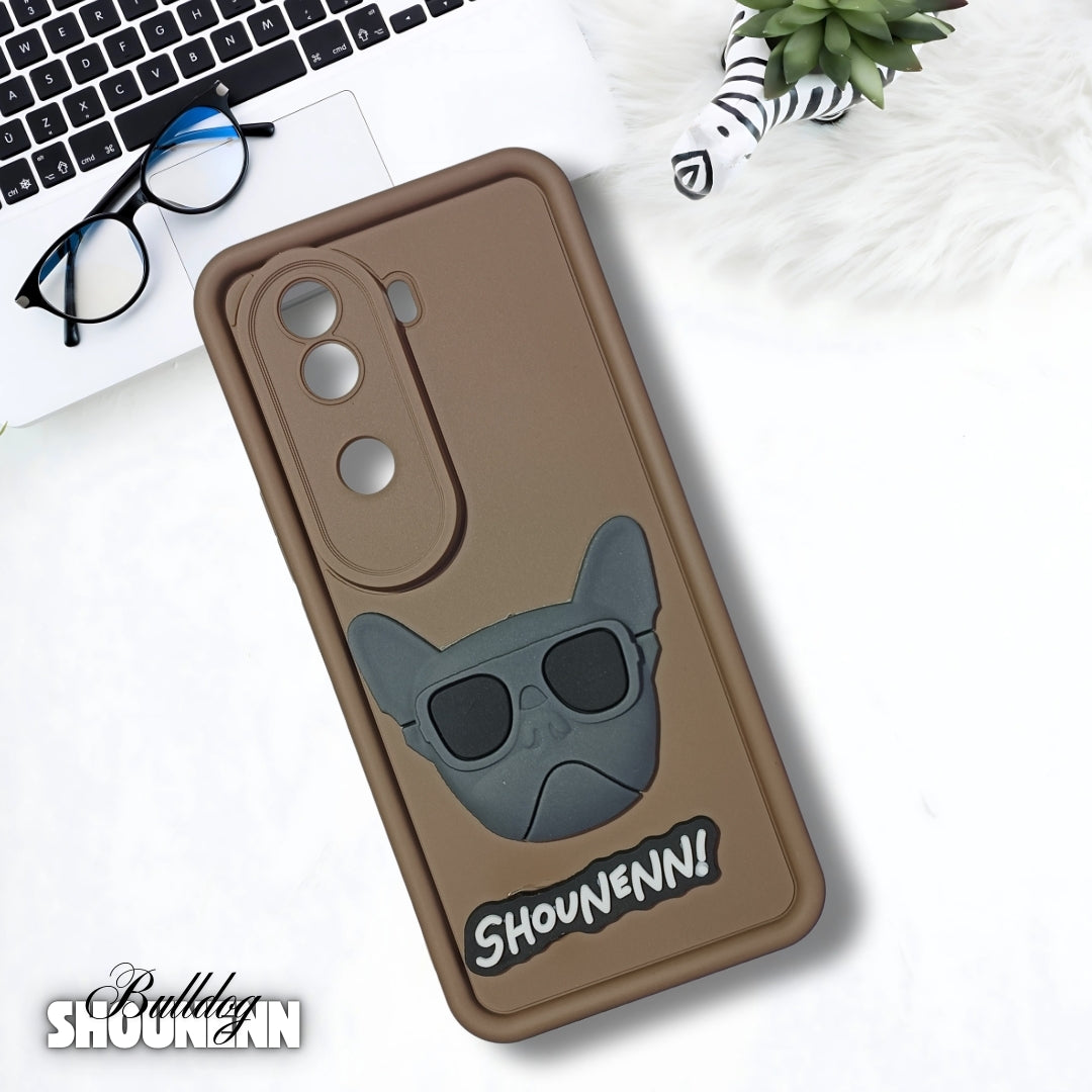 Brown SHOUNENN BULLDOG Silicone case for Vivo V40E