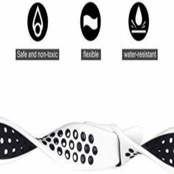 White Black Dotted Silicone Strap For Apple Watch Series SE 2020  (38mm/40mm/41mm)