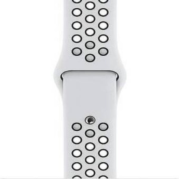 White Black Dotted Silicone Strap For Apple Watch Series SE 2020  (38mm/40mm/41mm)