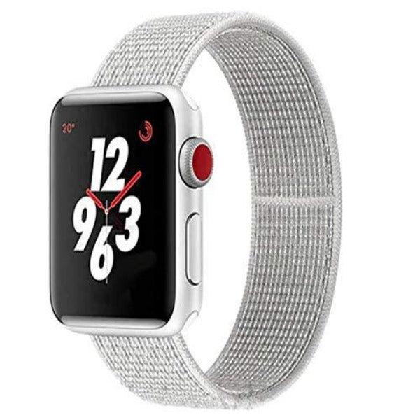 White Nylon Strap For Apple Watch Series SE GEN 2 (38mm/40mm/41mm)