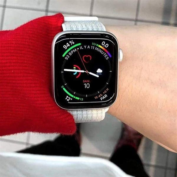 White Nylon Strap For Apple Watch Series 6 (38mm/40mm/41mm)