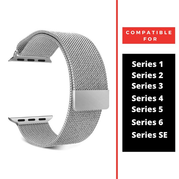 Silver Chain Strap For Apple Iwatch Series 1 (42mm/44mm/45mm/46mm/49mm)