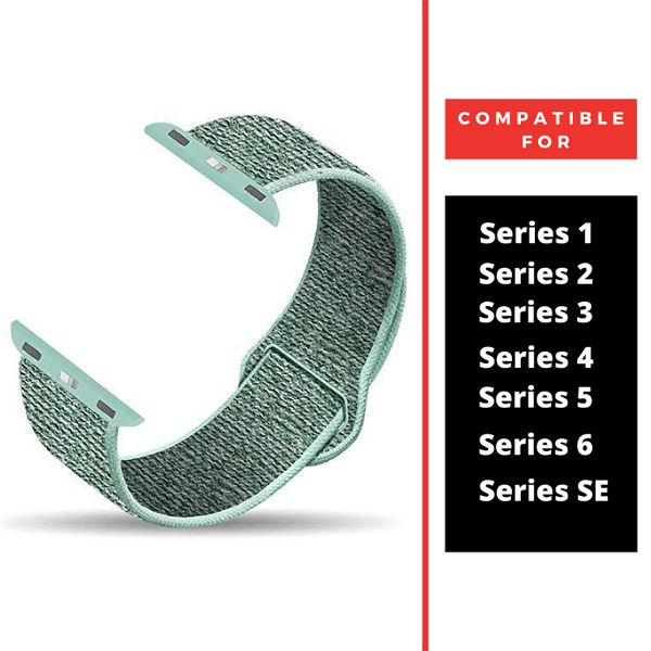 Green Nylon Strap For Apple Watch Series SE GEN 2 (38mm/40mm/41mm)