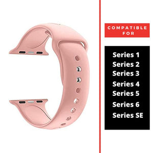 Peach Plain Silicone Strap For Apple Watch Series 8 (38mm/40mm/41mm)