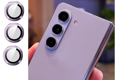 Purple Metallic camera ring lens guard for Samsung Galaxy Z Fold 5