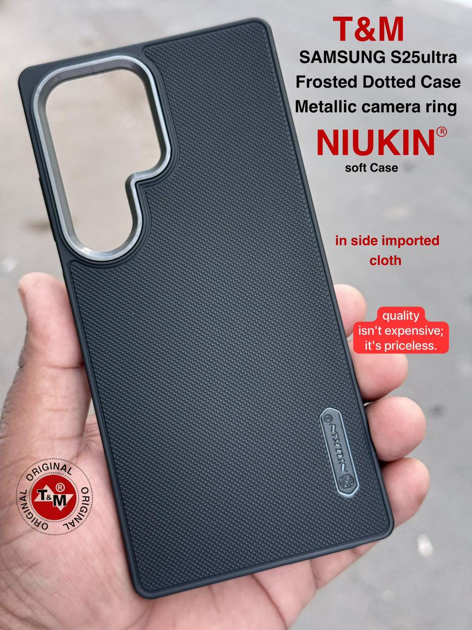 Black Niukin Silicone Case for Samsung S25 Ultra