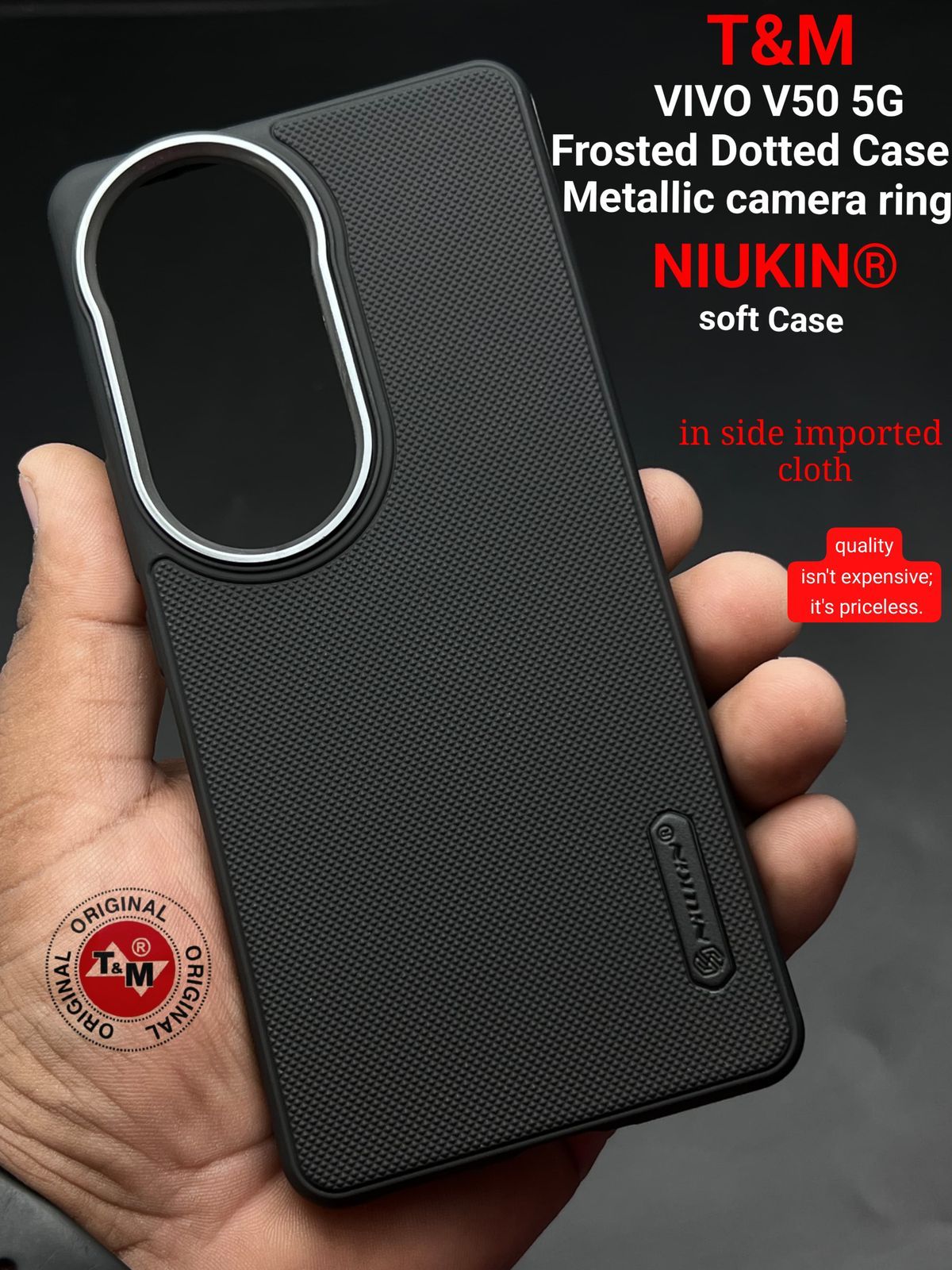 Black Niukin Silicone Case for Vivo V50 5g