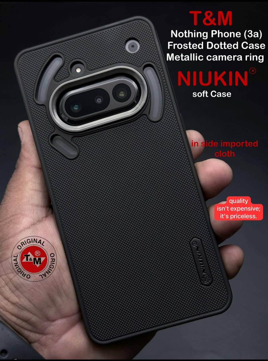 Black Niukin Silicone Case for Nothing Phone 3A