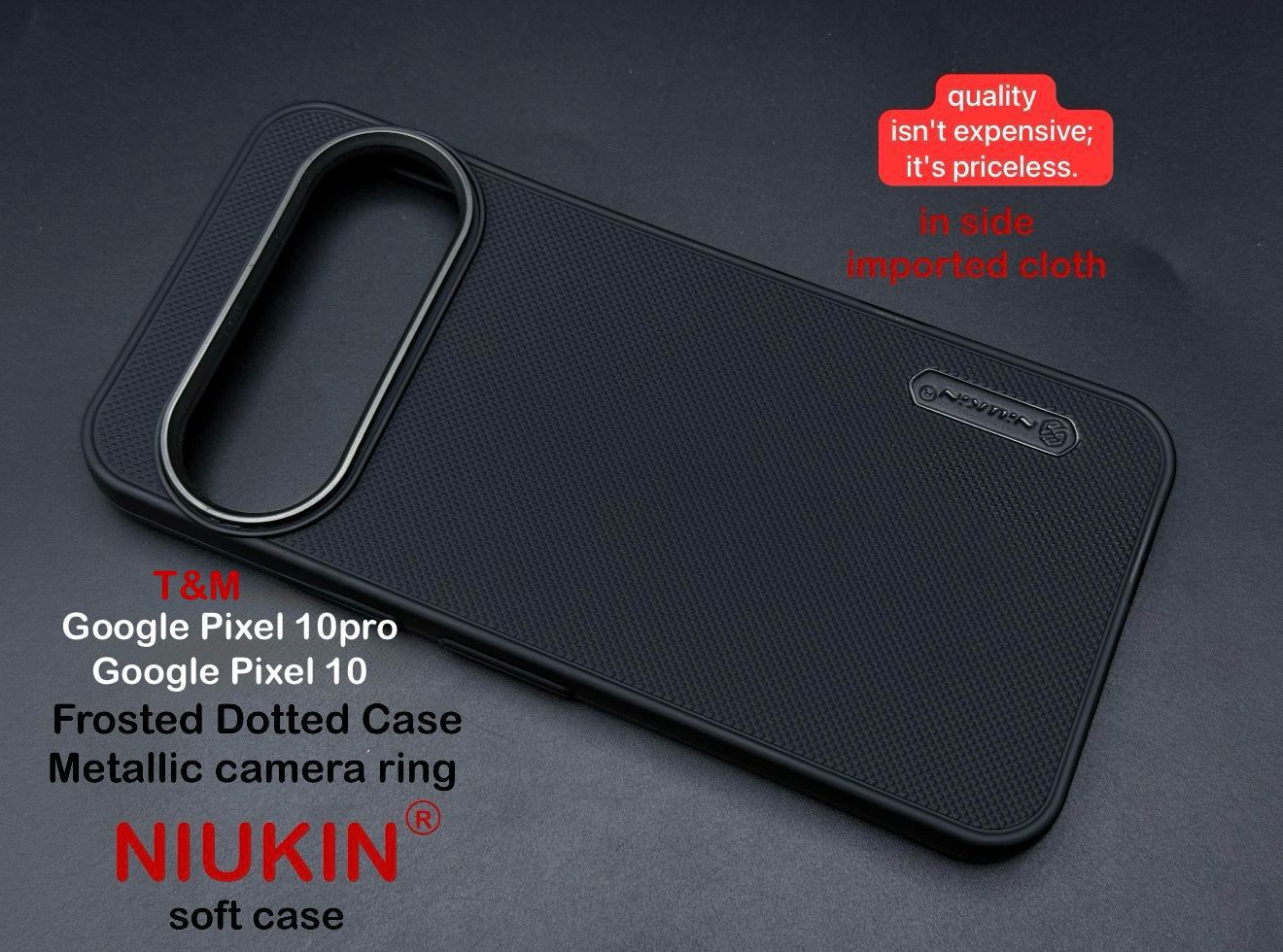 Black Niukin Silicone Case for Google Pixel 10