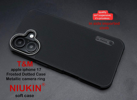 Black Niukin Logo Cut Silicone Case for Apple iphone 17