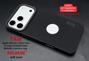 Black Niukin Logo Cut Silicone Case for Apple iphone 17 Pro Max