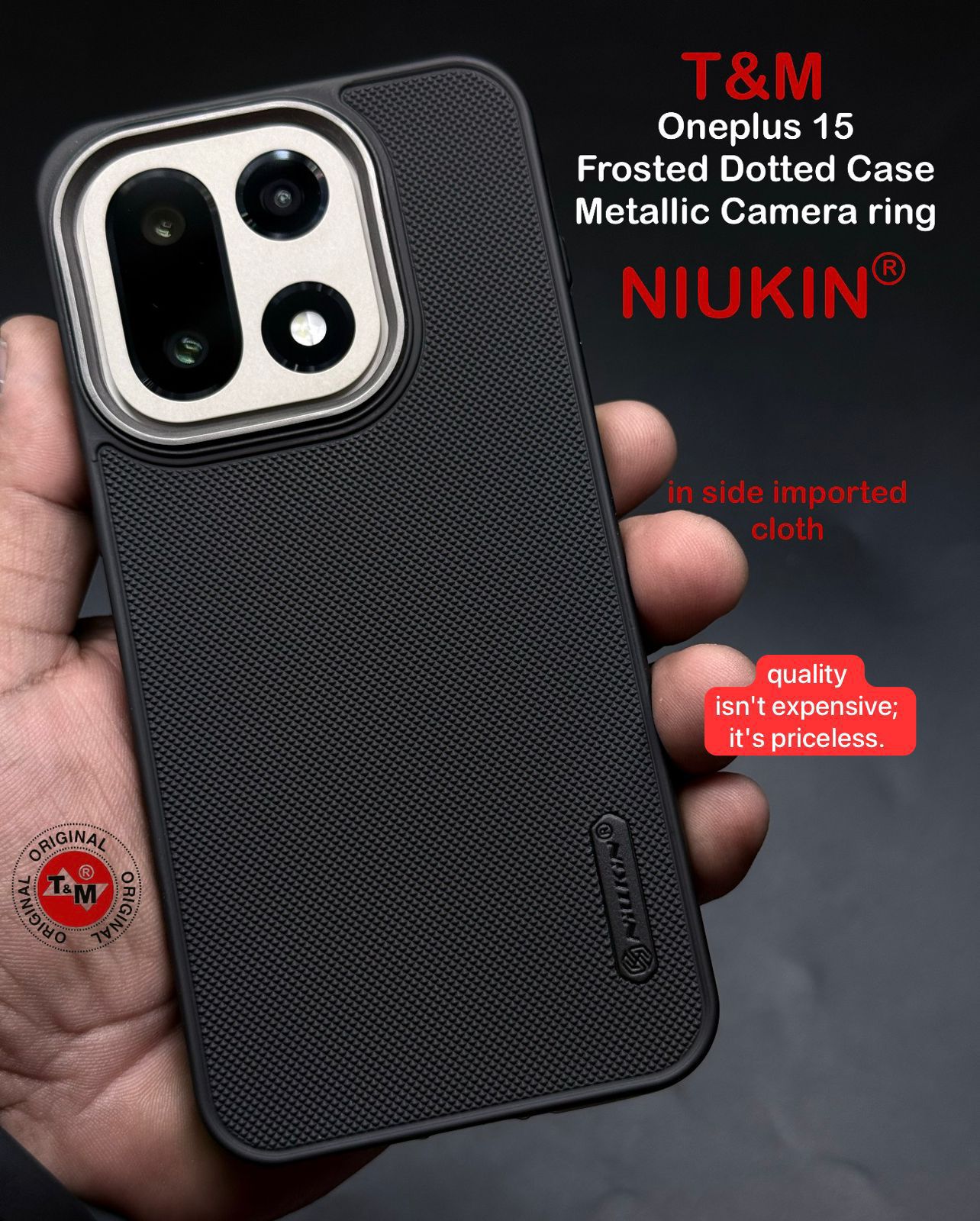 Black Niukin Silicone Case for Oneplus 15
